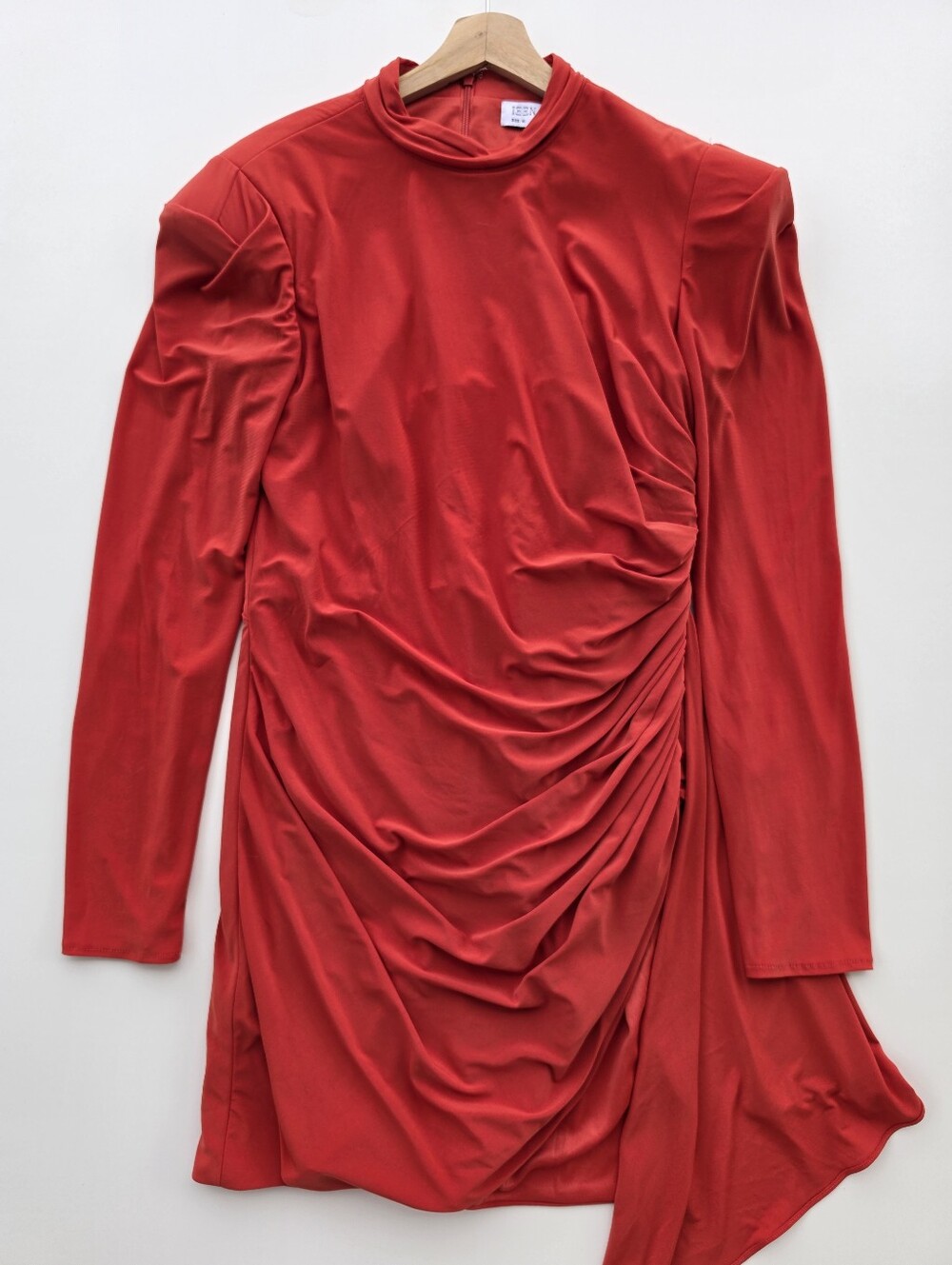 Ieena for‎ Mac Duggal NWT Red Ruched Long Sleeve Mini Dress